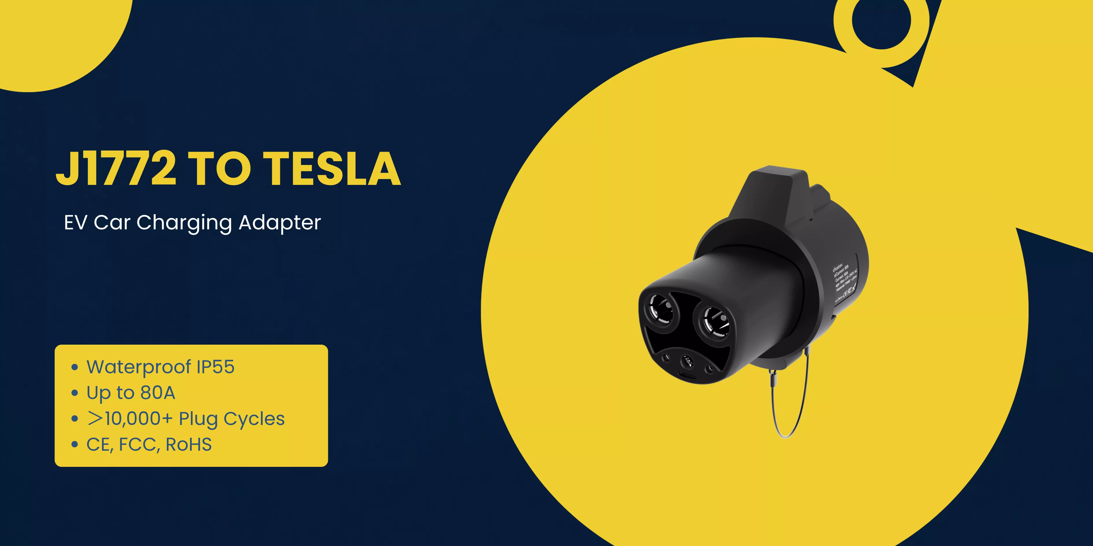 J1772 to Tesla EV charging adapter