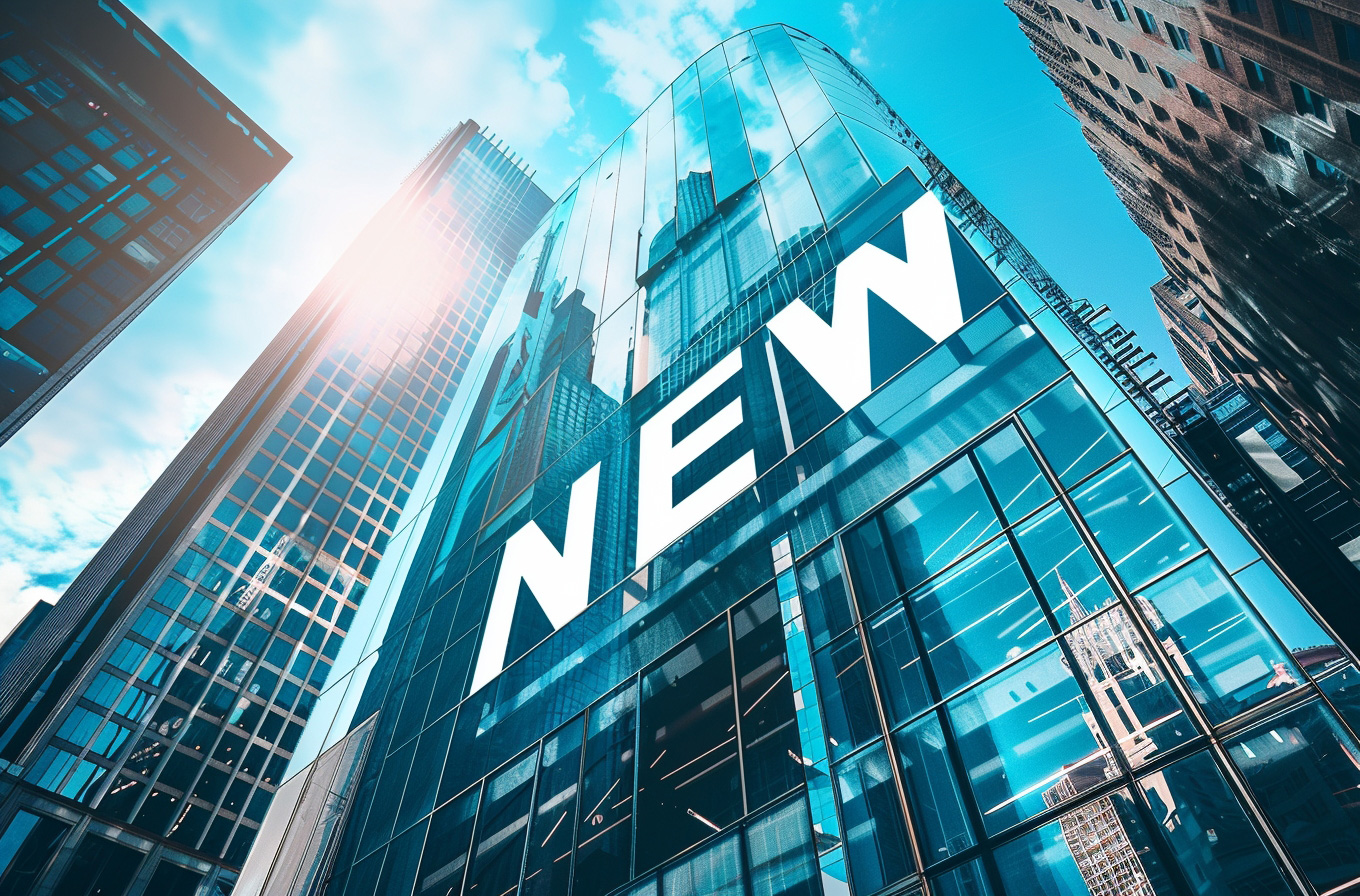 News on a modern city building